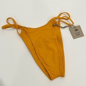 Toast Swim Women's Mustard Strappy Bikini Bottom